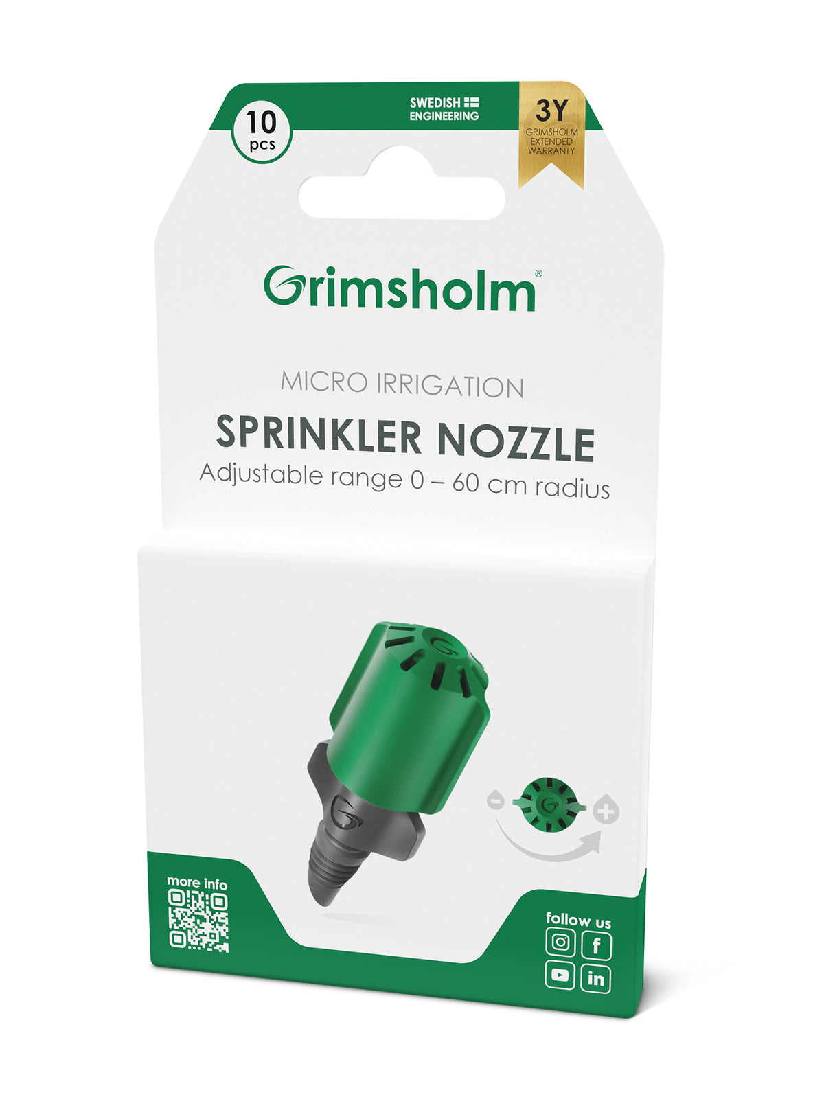 Sprinkler-munstycke 360°, 10 st