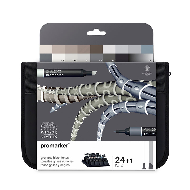 ProMarker set Winsor & Newton 24 Black & Greys Wallet set