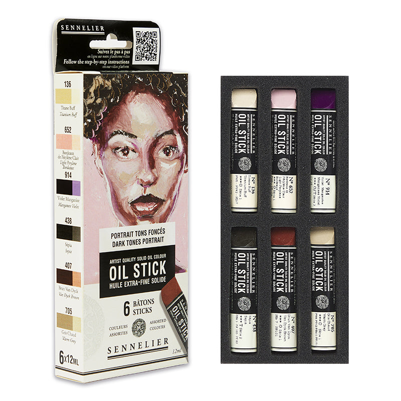 Oil Stick Sennelier 6x12ml Mini oilstick Dark tones Portrait