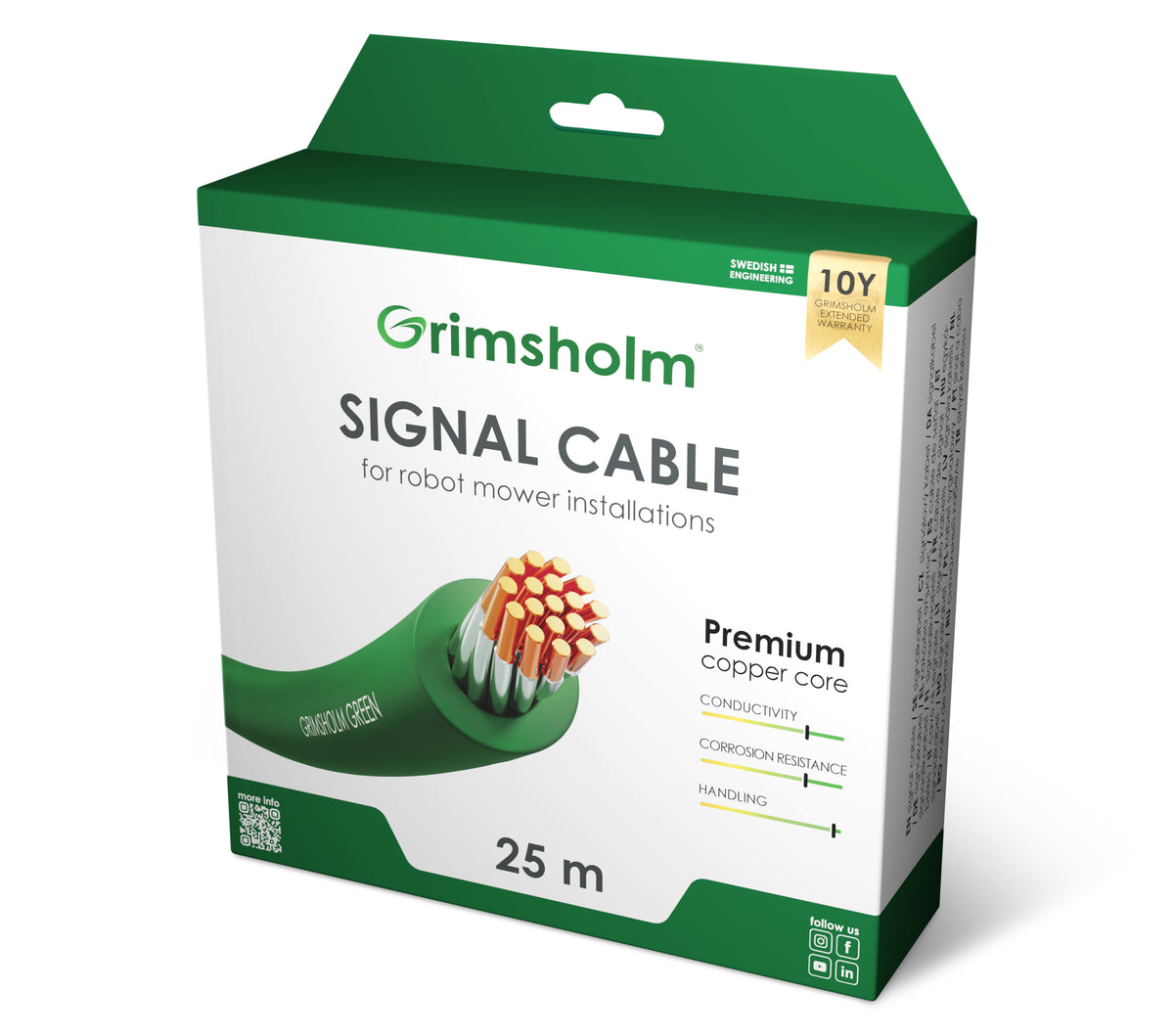 Begränsningskabel Premium (kopparkärna), 25 m