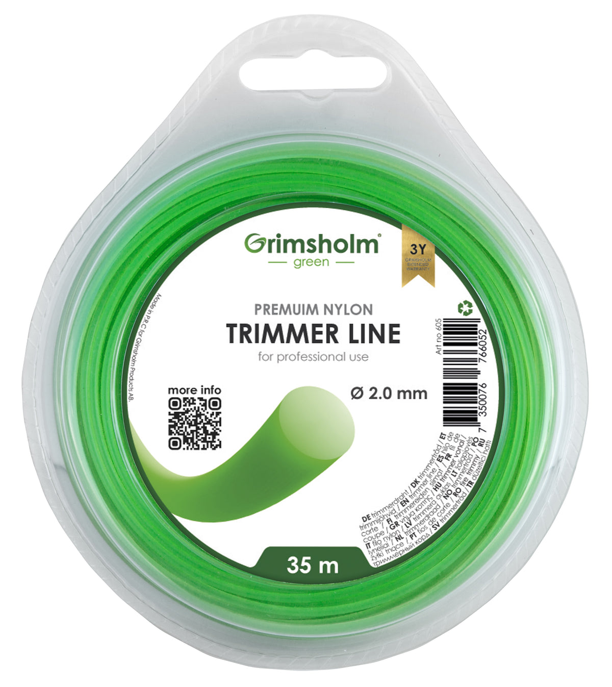 Trimmertråd 2,0mm / rund / 35m